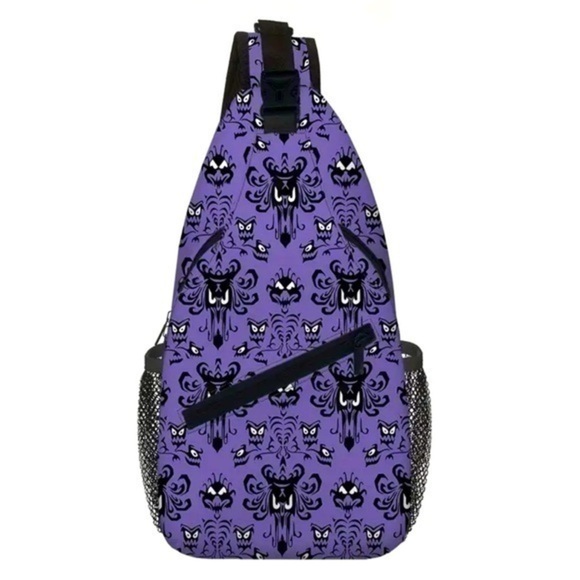 Disney’s Inspired Haunted Mansion Men’s Sling Bag - NWOT - Picture 1 of 5